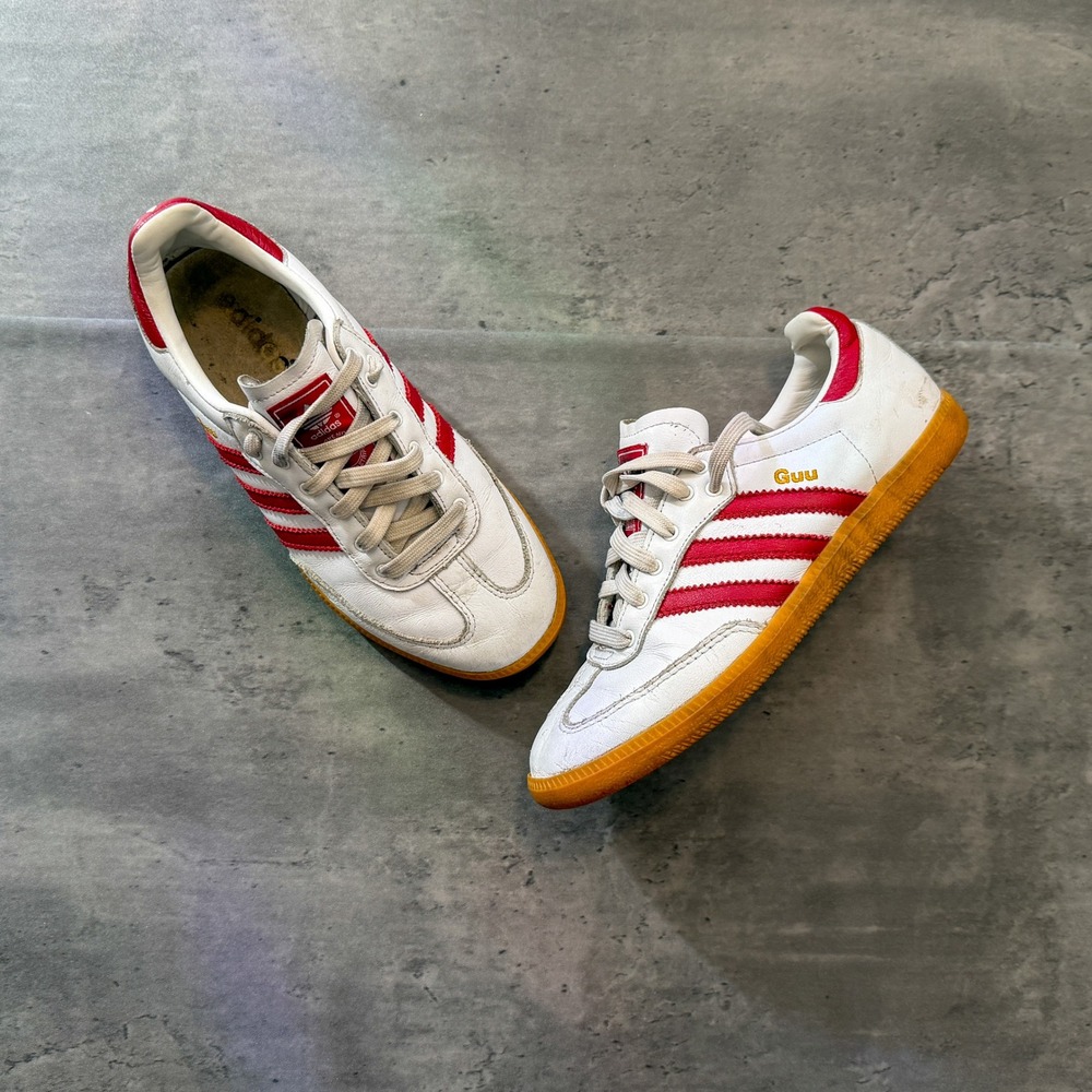 Adidas Samba Custom White Red Gum Sole Sneakers L38250 Womens 6 US Retro Y2K